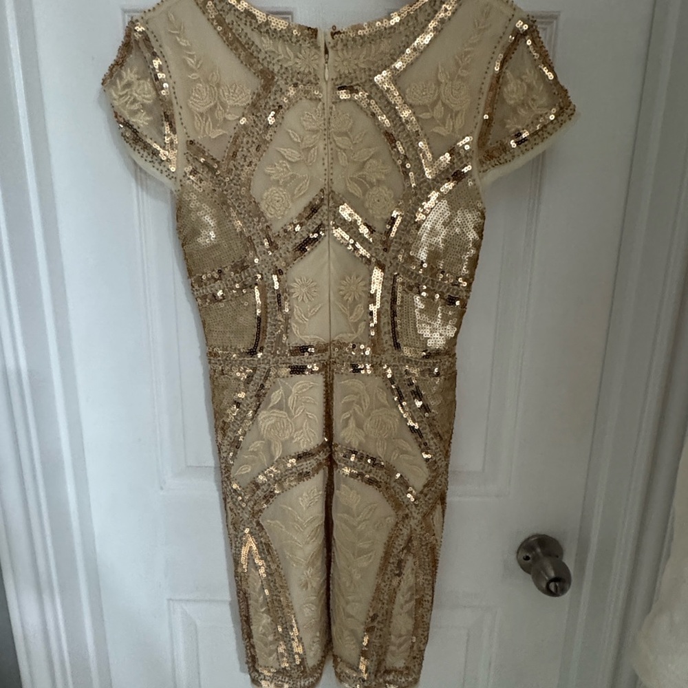Lulu's Champagne Sequin Dress
